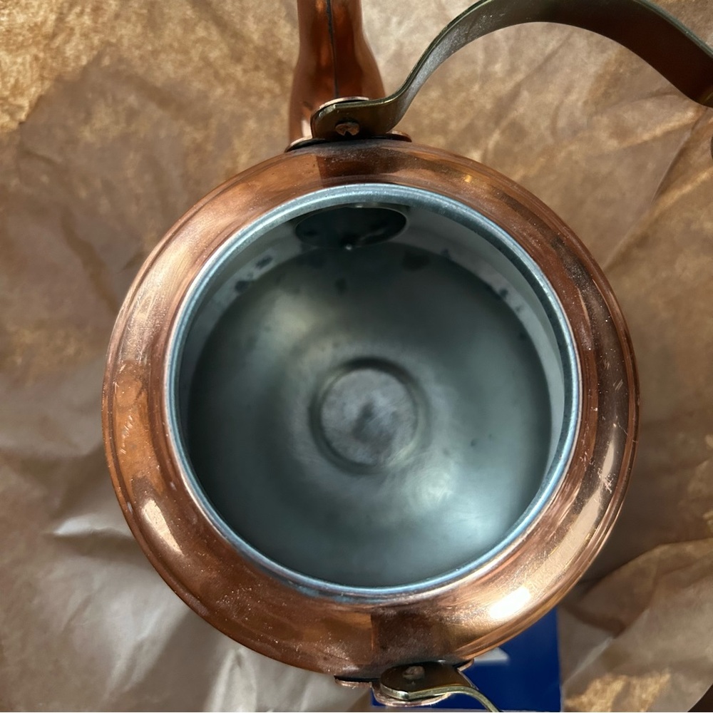 Vintage Marketworld 1980s Copper Tea Kettle with Wooden Handle Made in Portugal - Picture 13 of 14